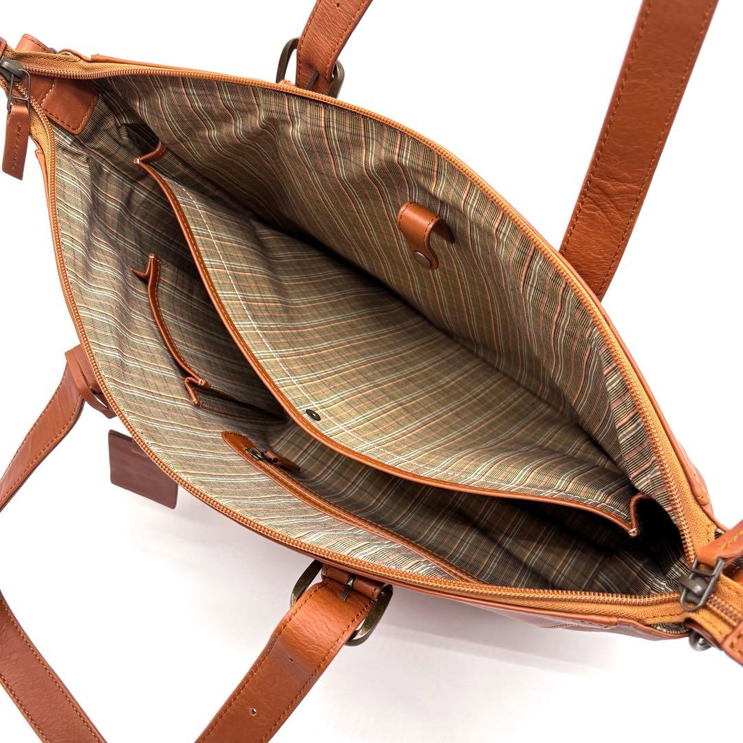 ✨美品✨マザーハウス　ビジネスバッグ　2way　レザー　A4可　バインダー付き