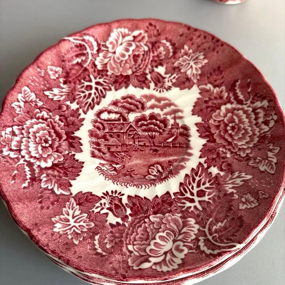 Wood&Sons/ティーカップ&ソーサー4客/エノクウッズ レッド