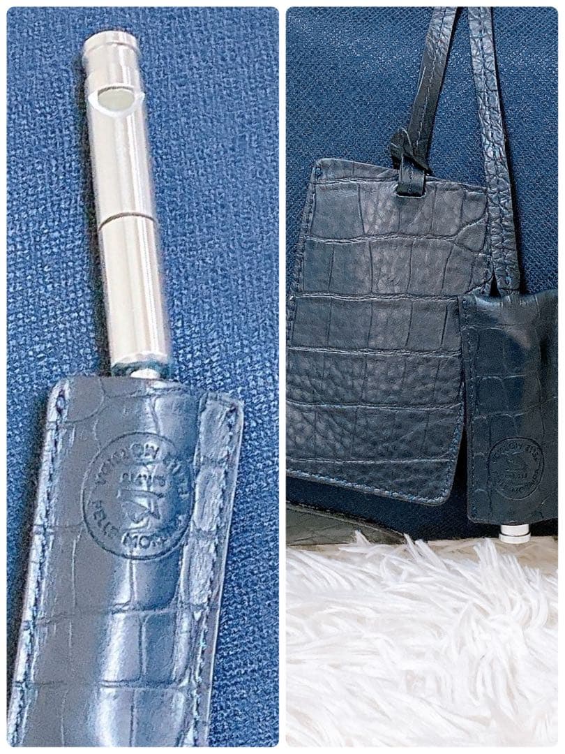 7ペッレモルビダ　キャピターノ　ビジネスバッグ　クロコ型押し　レザー　2way