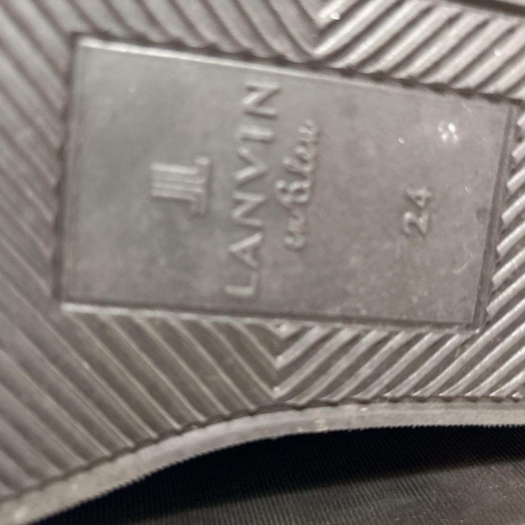 ランバン 厚底 ブラック レザー サイドゴアブーツ 24cm ロング