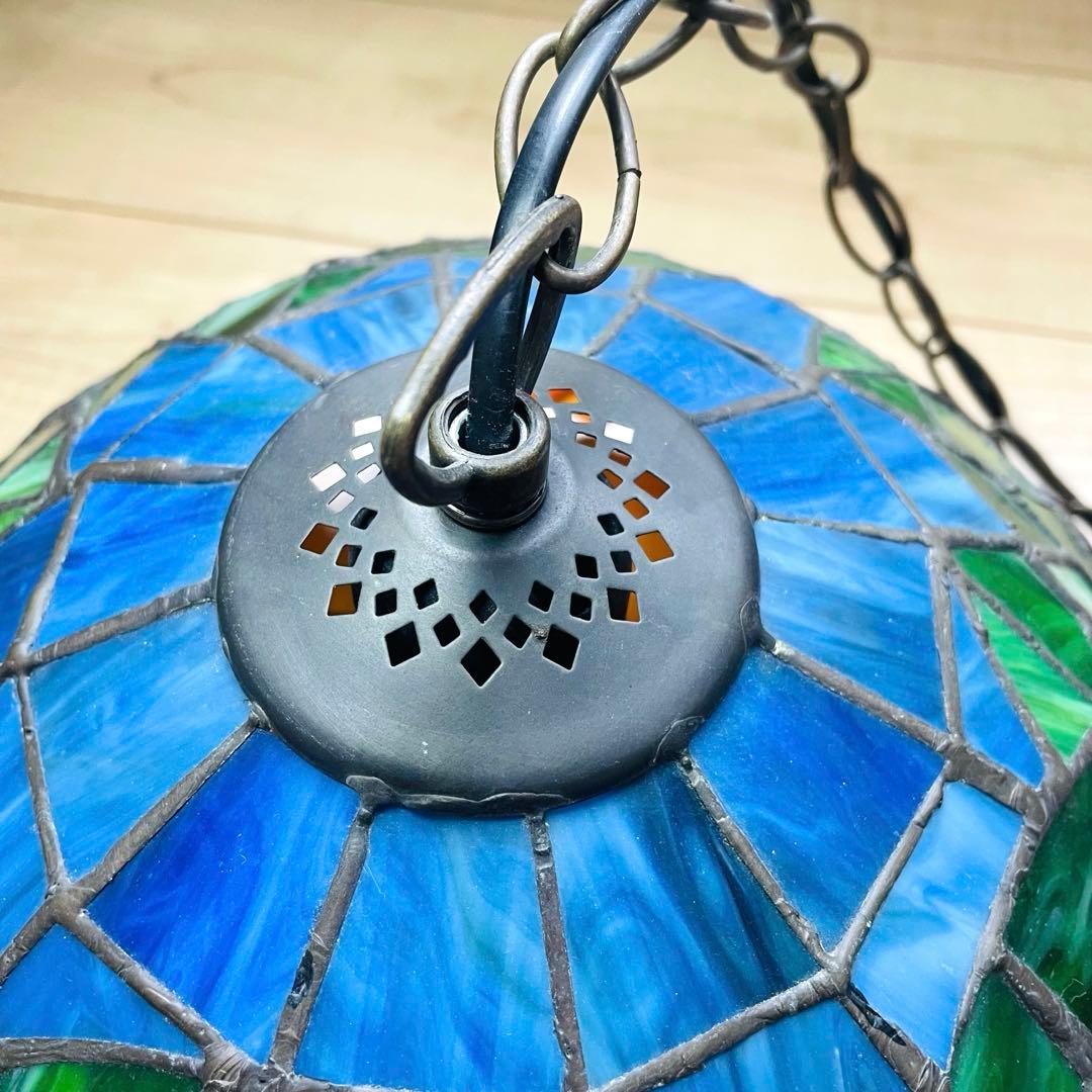 ステンドグラス ペンダントライト 豪華天井照明 ガラス工芸品 電源直結タイプ