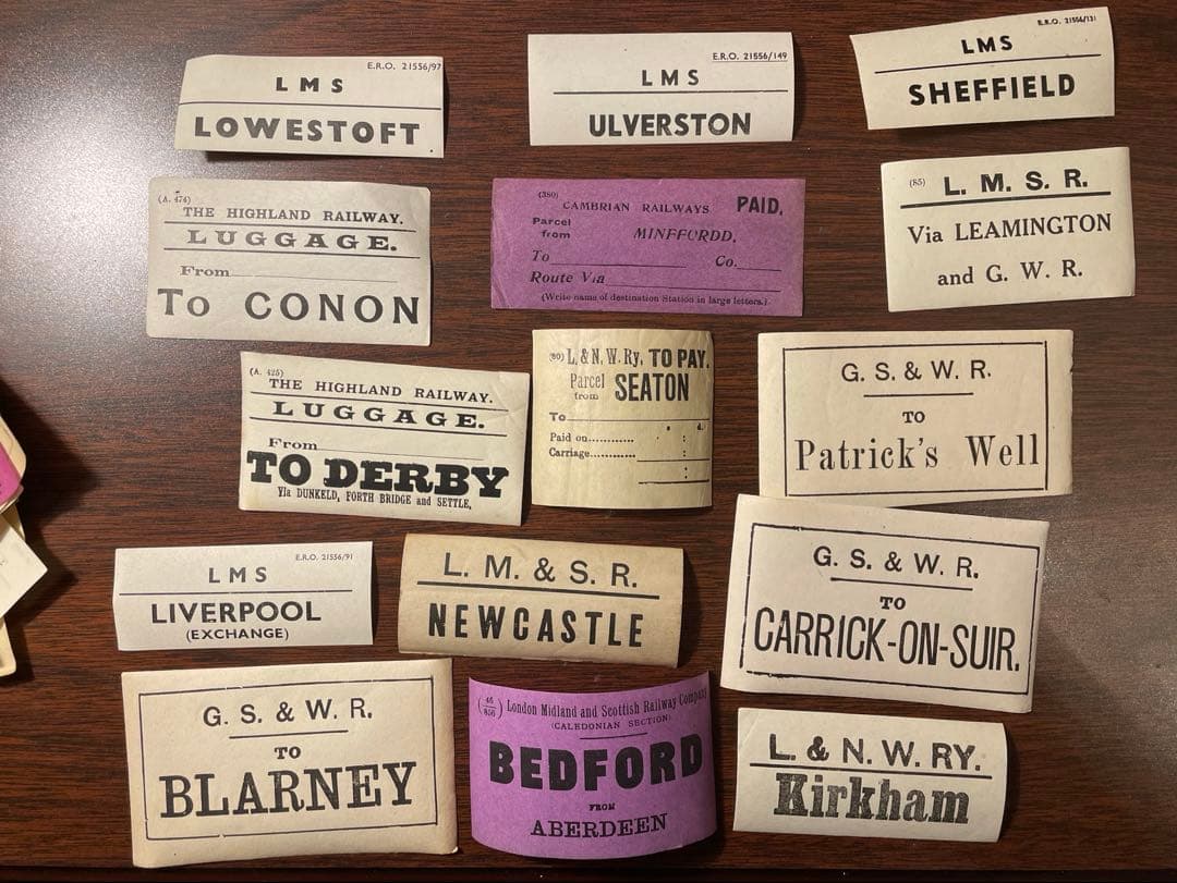 海外　鉄道荷物札　レアな水のりタイプ　30枚 ヴィンテージ　チケット