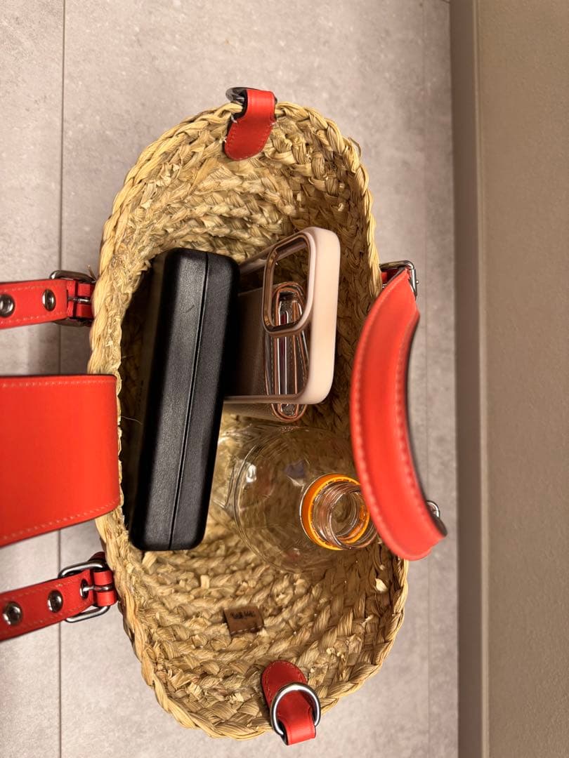 COACH かごバッグ レッド　オレンジ　【値下げ】