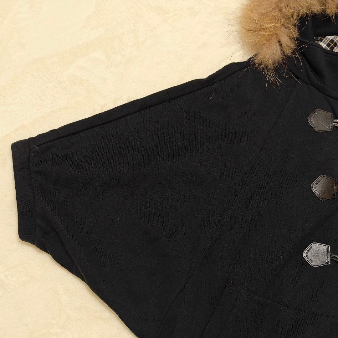 美品✨バーバリーブルーレーベル ポンチョケープコート　ラクーンファー　38