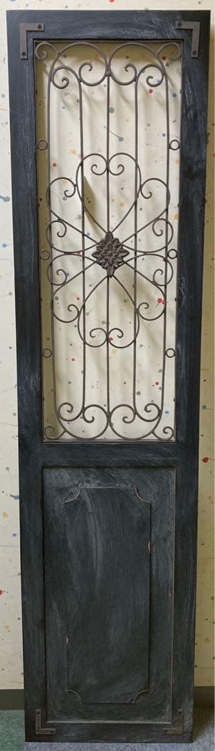 アイアンウッドアンティークフィニッシュ ウォールデコ壁掛可 ウッドドアブラック