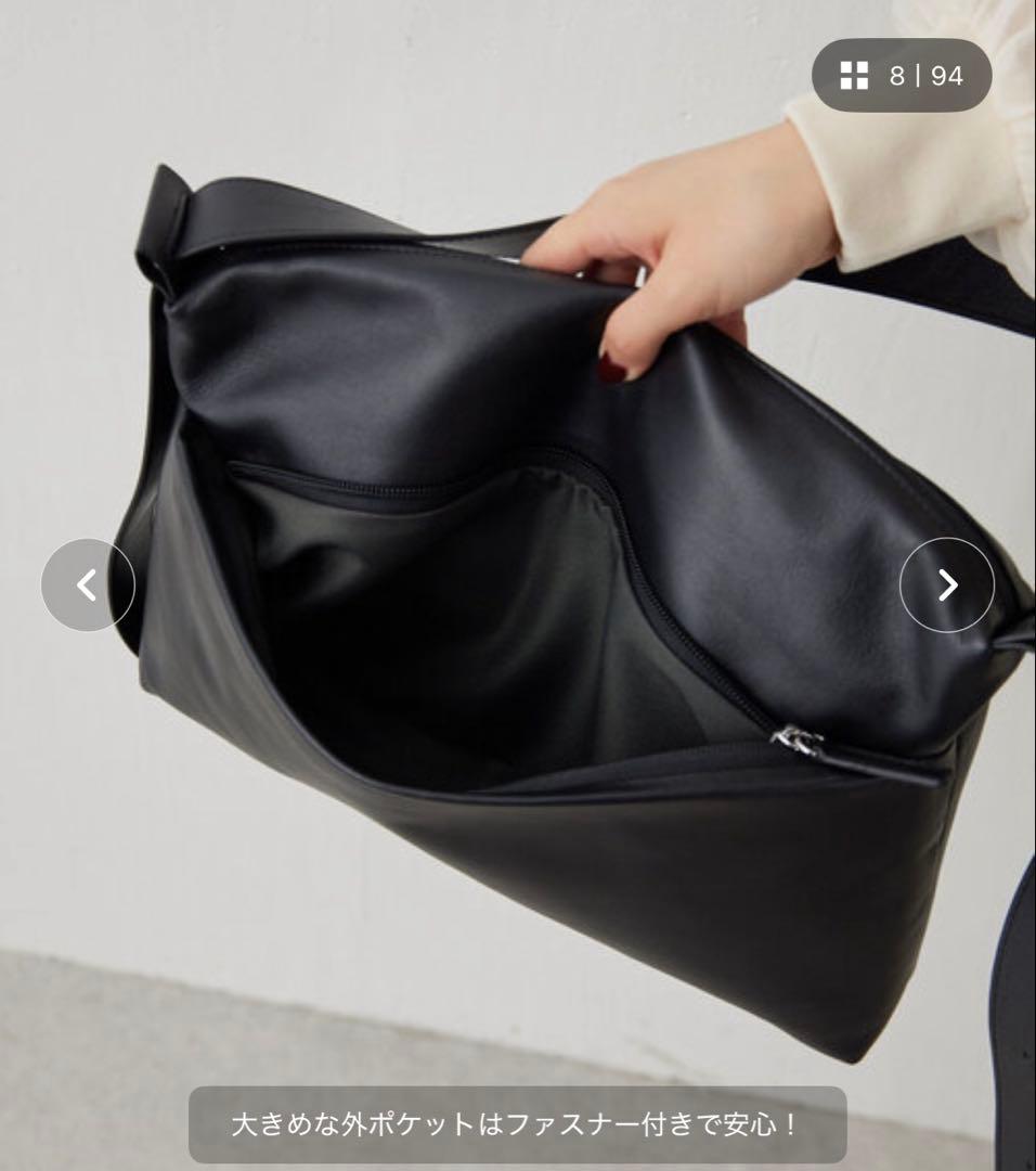 本革　ear PAPILLONNER 2WAY レザーショルダーバッグ ブラック