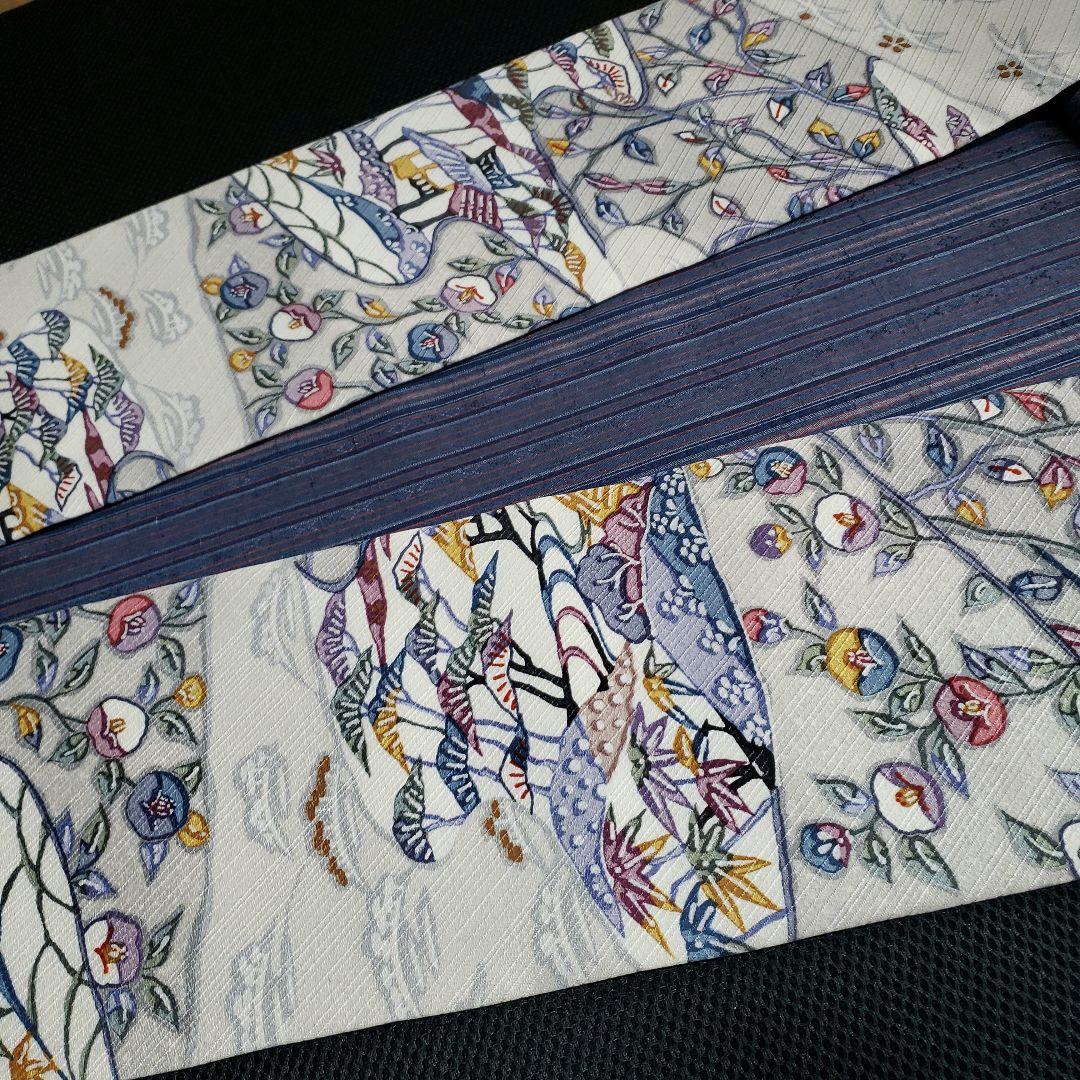 半幅帯 正絹 リバーシブル 紅型 丹後ちりめん 正絹紬