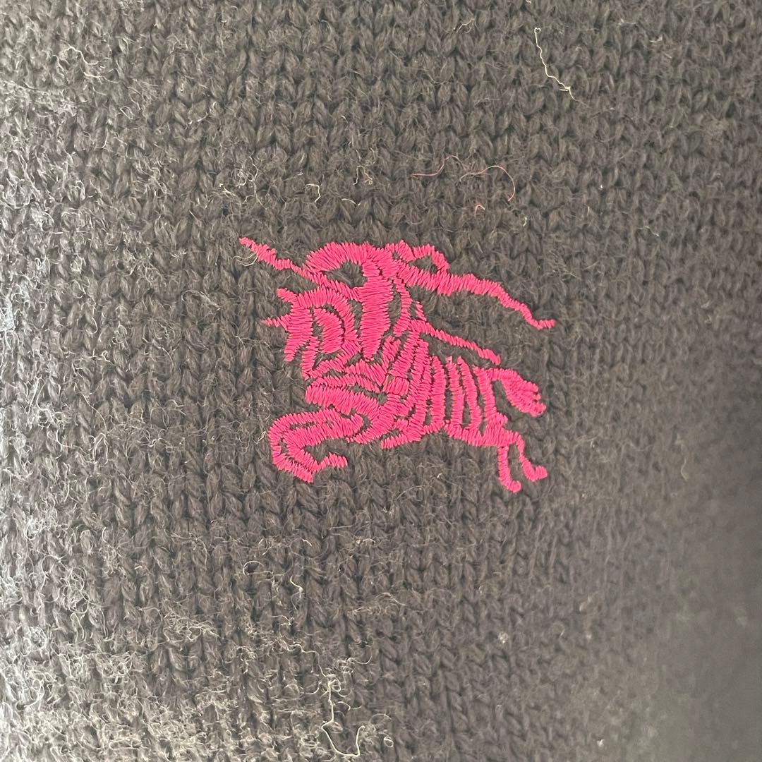 バーバリーブラックレーベル　ハイネックセーター　L　羊毛　ウール　ネイビー