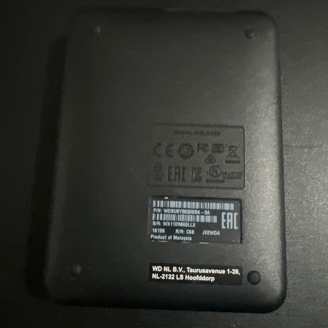 ウエスタンデジタル (WD) ポータブルHDD 3TB USB3.0