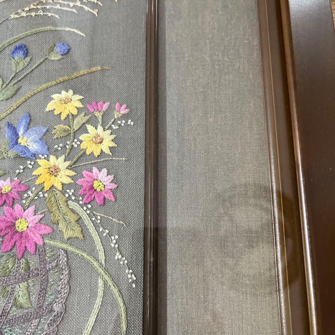 戸塚刺繍作品額　花籠