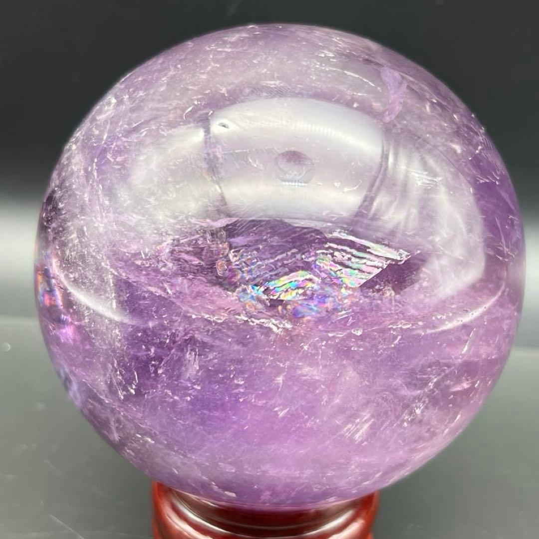 ✮美宝珠✮偉大なる迫力✮超美濃紫水晶✮レインボー アメジスト 丸玉 天然石 原石