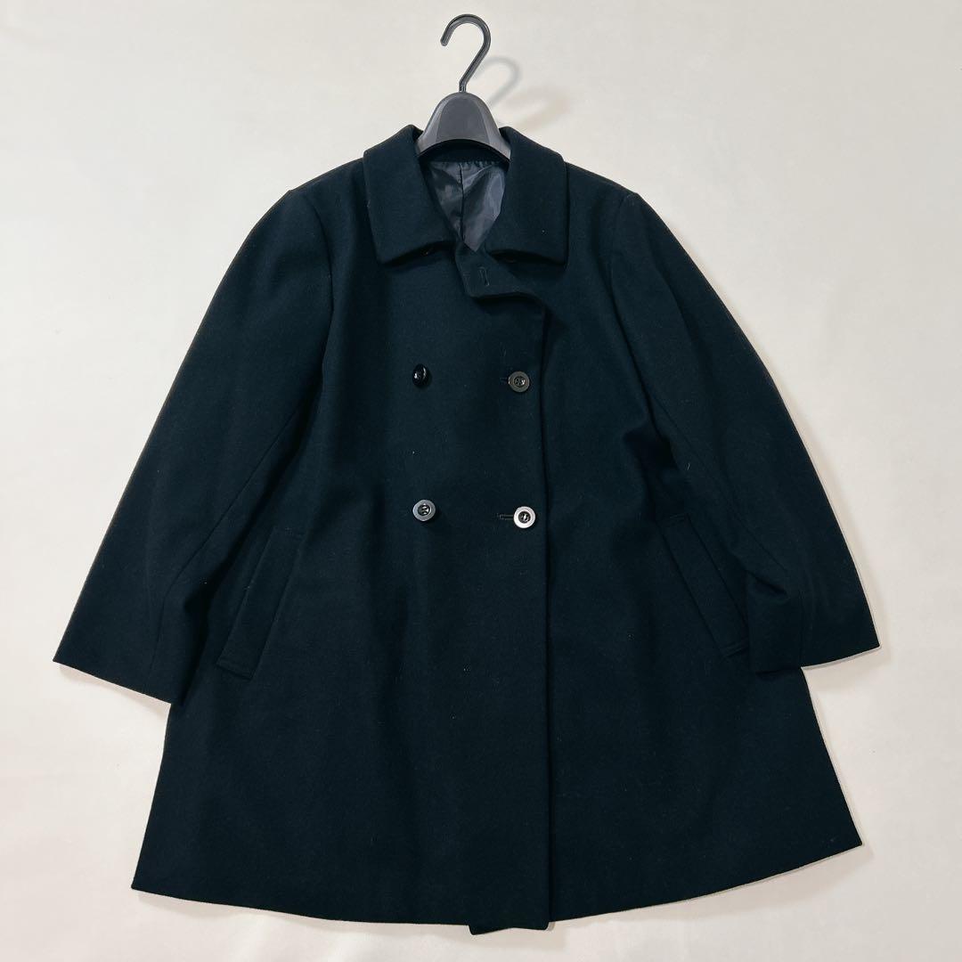 近年発売　美品　大きいサイズ　ギャバジンK T キヨコタカセ　ミドル丈ピーコート
