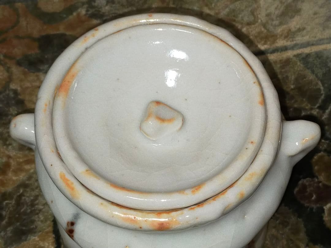 ♥美濃焼　志野　水指　曽我伯庵　共箱付き　骨董品　古玩