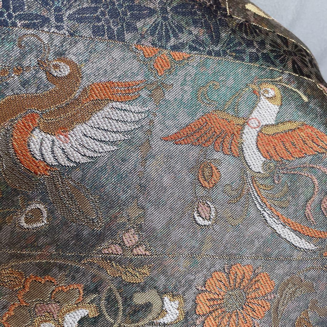 色無地　フルセット　青系　くすみブルー　縮緬　シンプル　礼装　カジュアル　H2