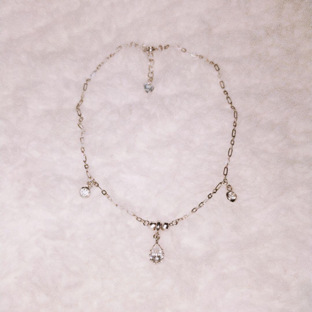 美品14Kホワイトゴールドチェーン アンクレット 14K