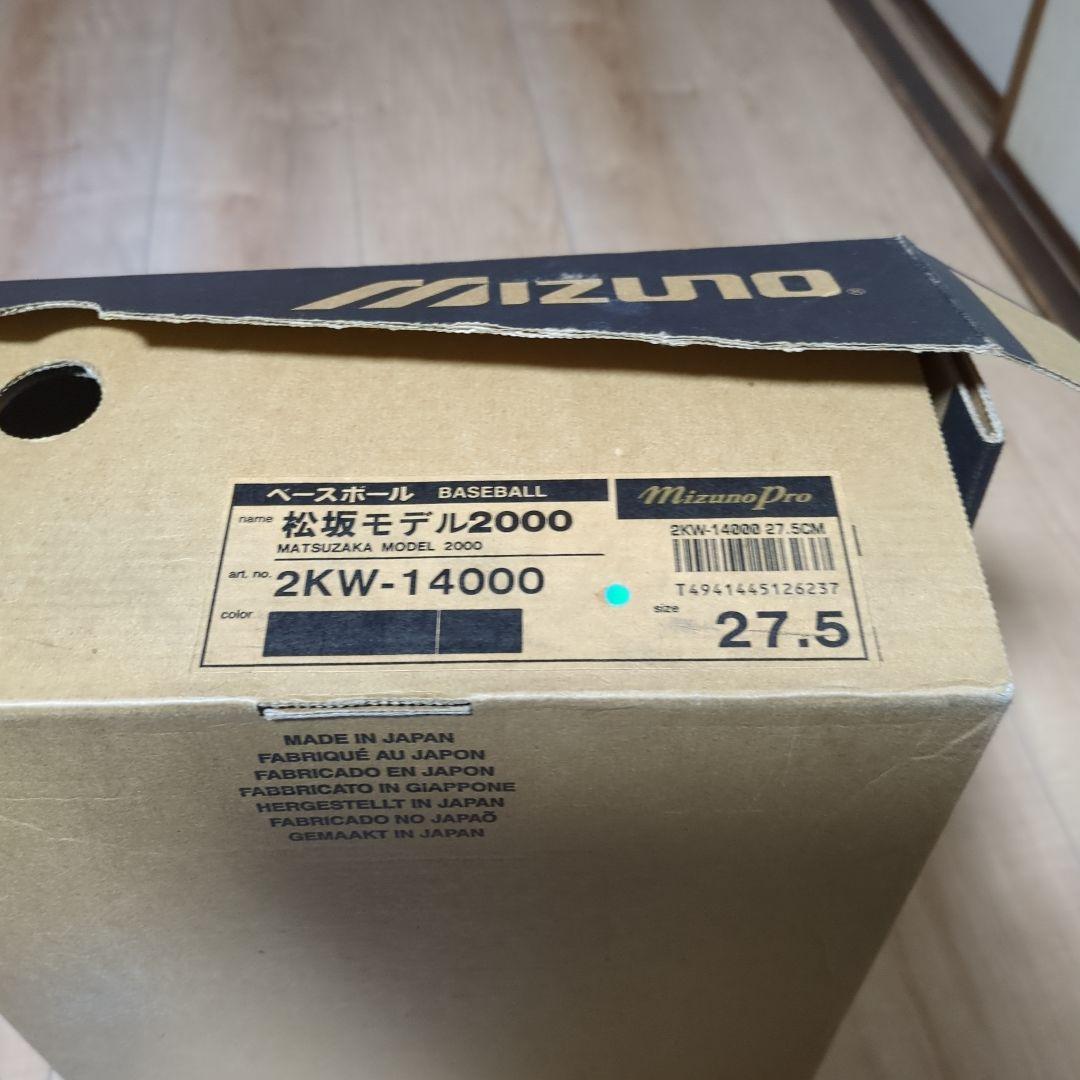 ミズノプロ松坂モデル2000 27.5cm 右足縫いP皮付き