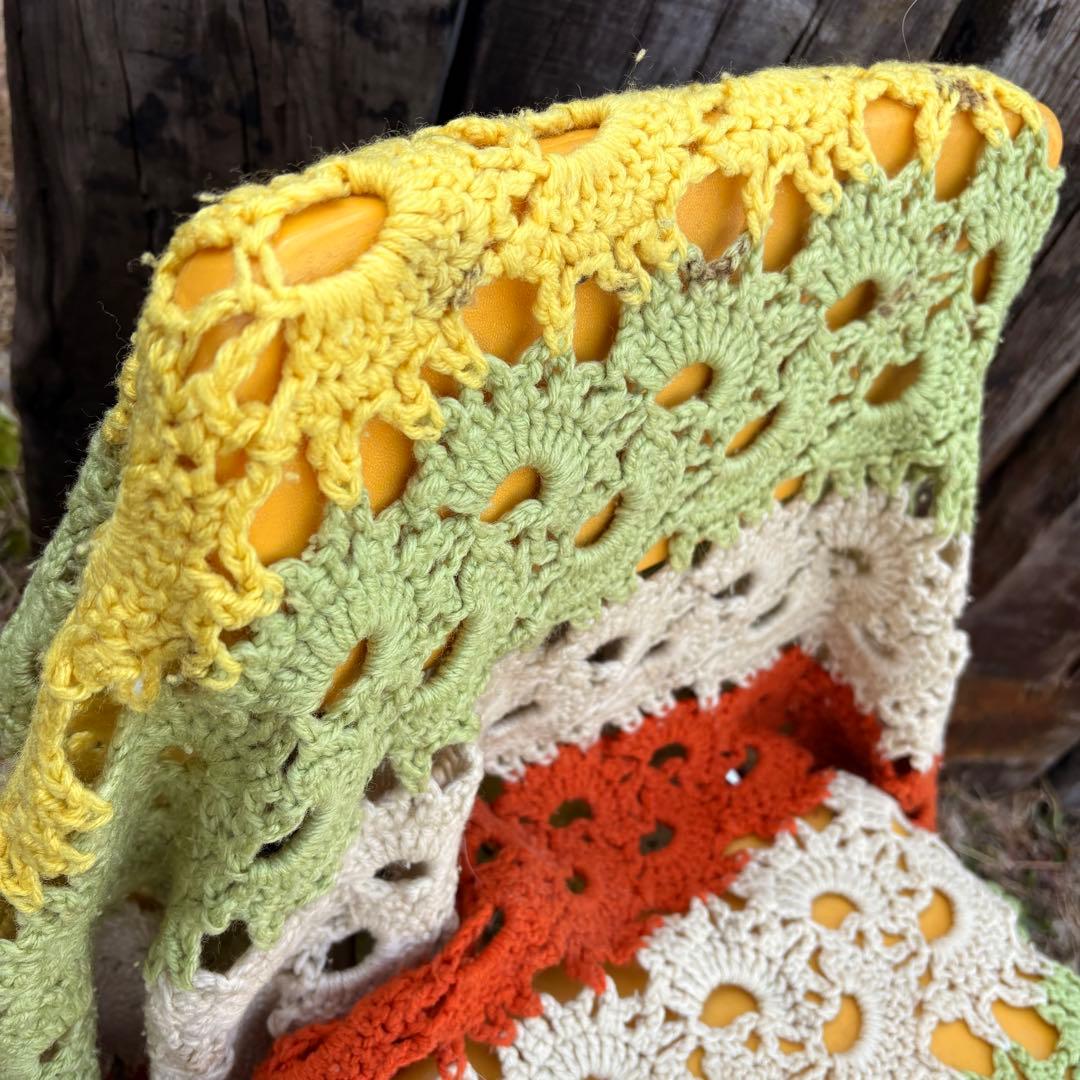 【USA vintage】グラニーブランケット 膝掛け ラグ アメリカ