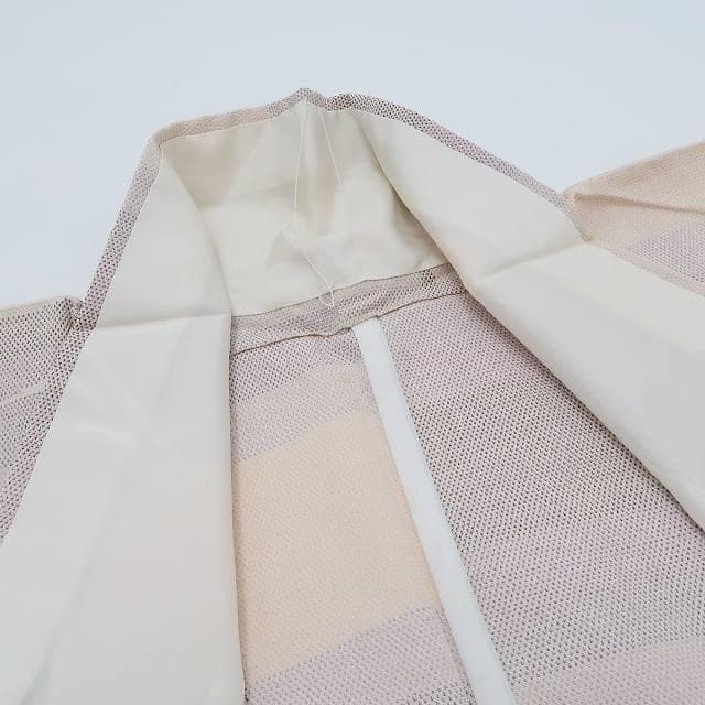 単衣 正絹 着物“やさしい霞空で始まる伝言ゲーム☆”塩沢お召 R-92