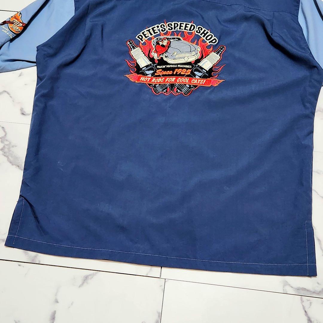 DISNEY ディズニー ヴィンテージ ボーリングシャツ PETE ピート 刺繍