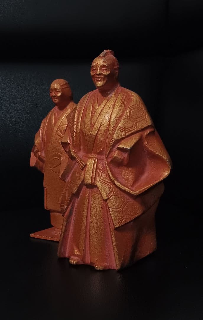 【超希少・署名入り】 sotaro saegusa 作 人物像 銅像風置物 ペア