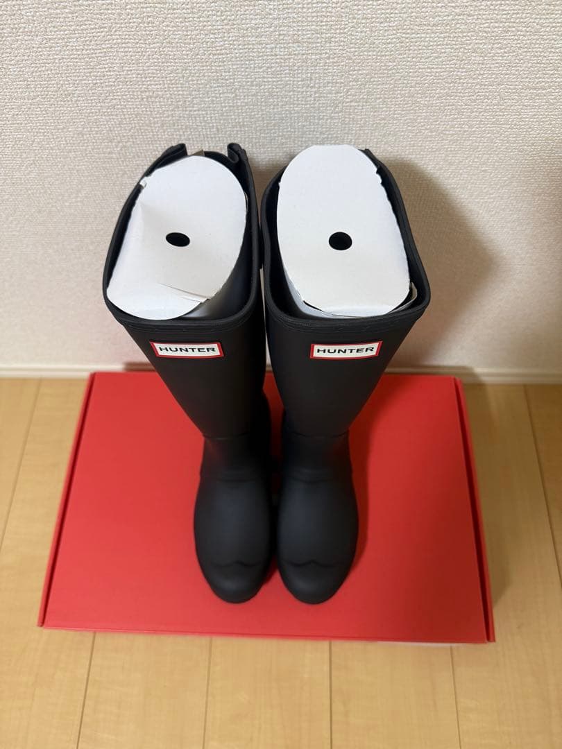 【新品・未使用】HUNTER 長靴 ブラック24cm UK5