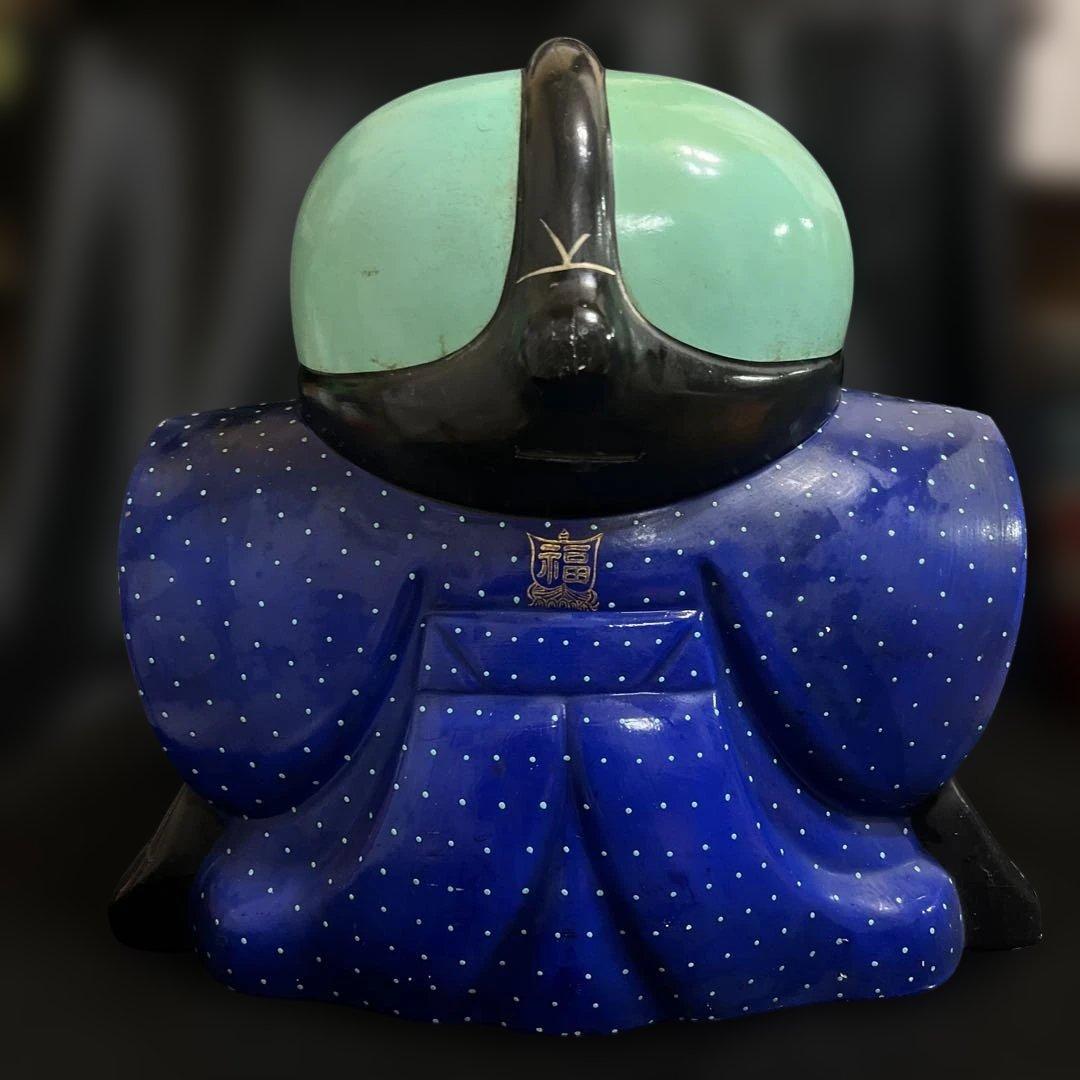 福助　縁起物　陶器　置物　オブジェ　　　昭和レトロ　当時物