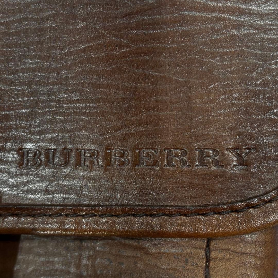 Burberry バーバリー　本革　ショルダーバッグ 茶 ヴィンテージ　レザー