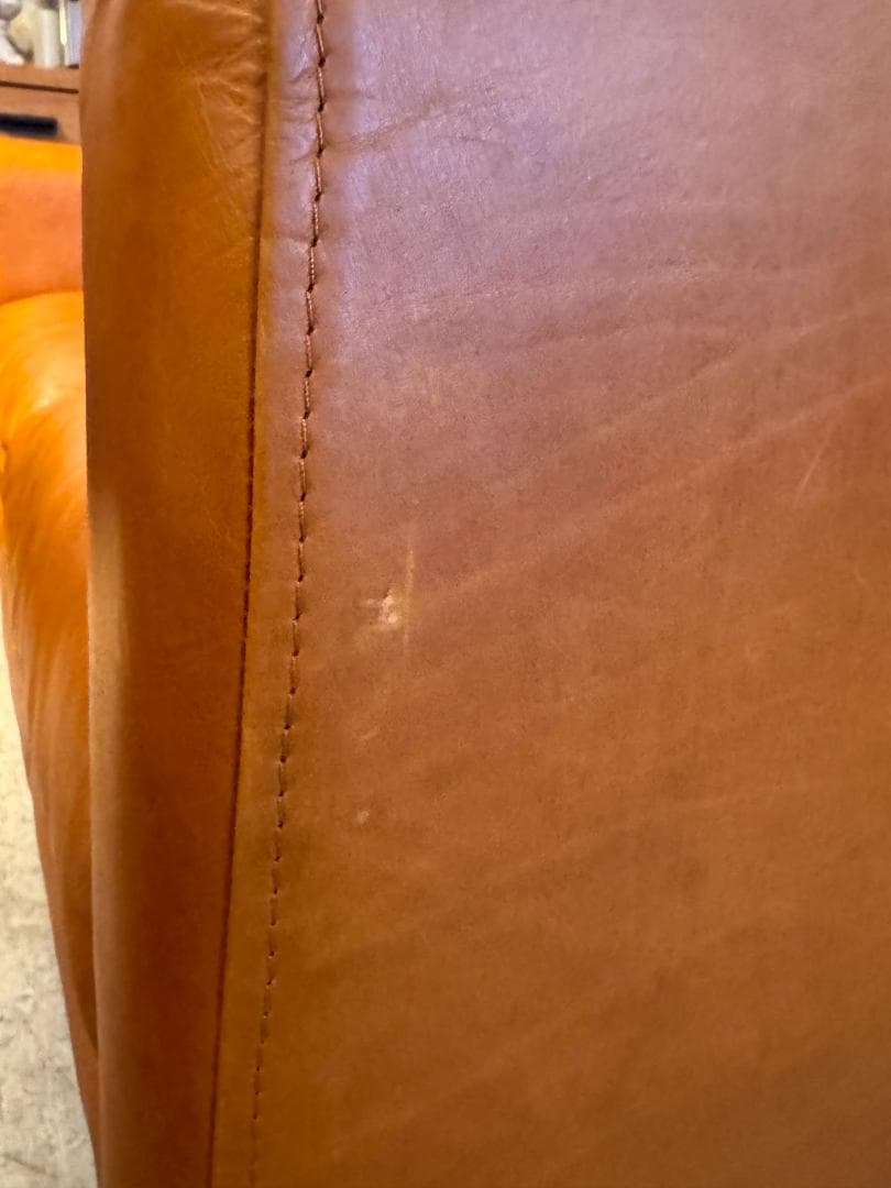 offer9　Richソファ　２.５P　総革張り　キャメルブラウン