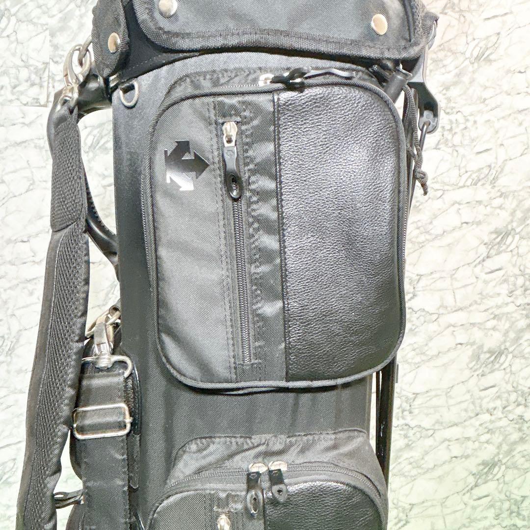 DESCENTE デサント 軽量 キャディバッグ オールブラック スタンド付き