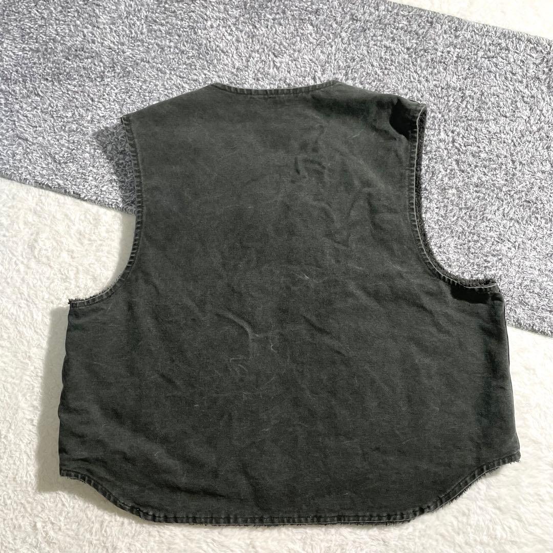 カーハート　ダックベスト　モスグリーン　MOS　USA製　裏ボア　XXL　00s