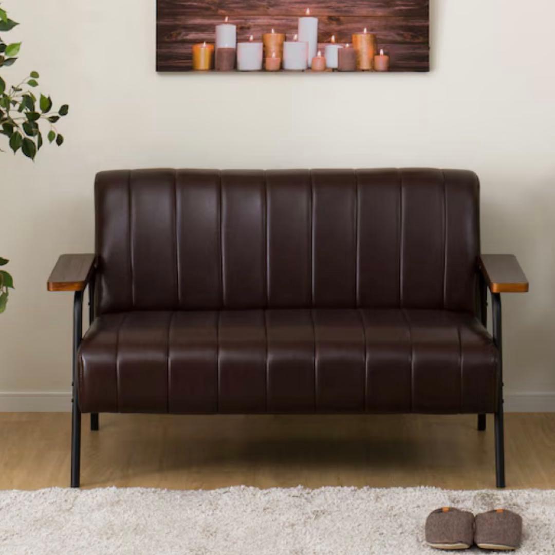 ニトリ　2人掛けソファ　合皮タイプ（Nシールド）　113411