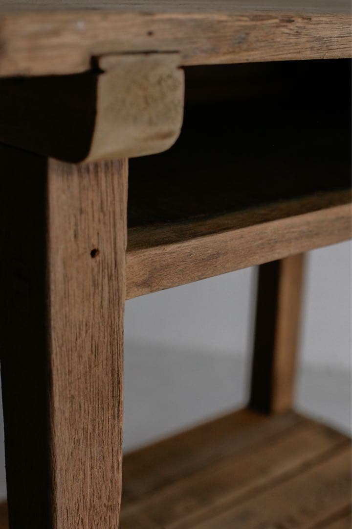 ラワン 杉 無垢材 サイドテーブル　勉強机　アンティークテーブル　古家具
