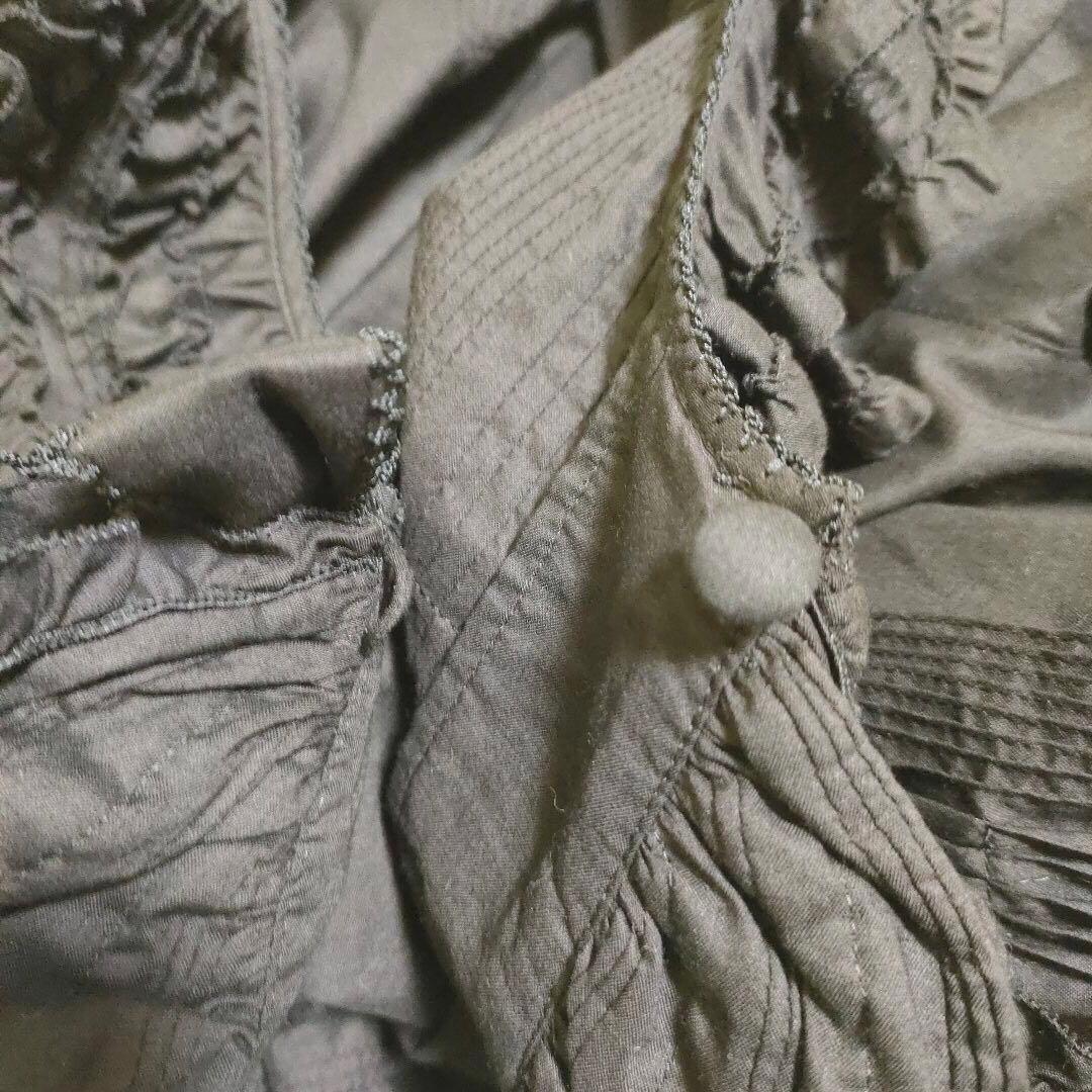 【24年】美品 PINK HOUSE リボンモチーフ使いフリルオーバーブラウス