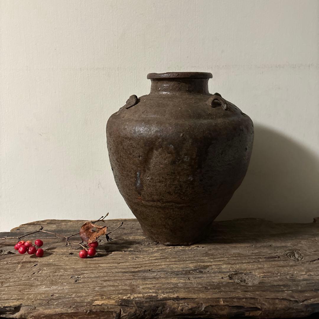 時代壷　古丹波　江戸時代前後頃　古越前　古信楽　古備前　瀬戸　骨董　花器検:李朝