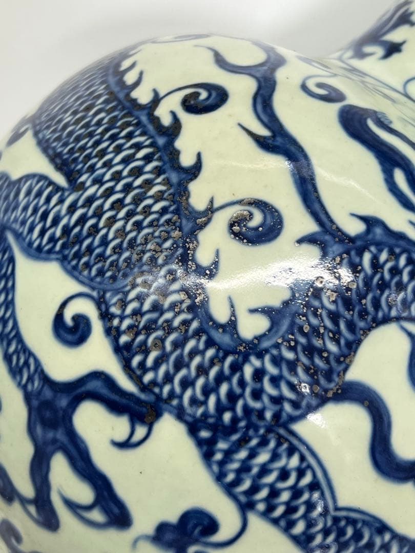 中国清時代　青花染付花瓶　重さ:4900g