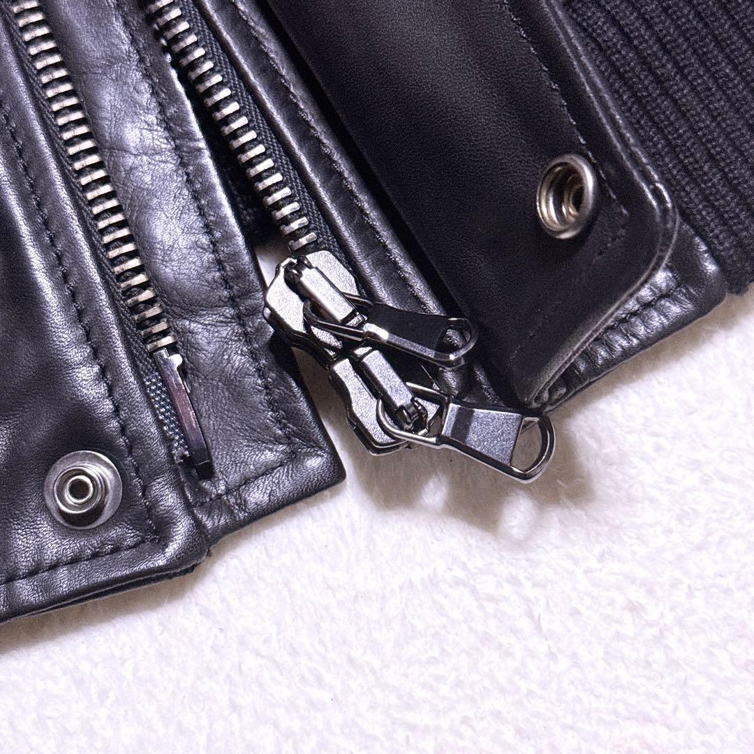 【新品未使用】ディーゼル ブラックゴールド ライダース シングル ブルレザー L