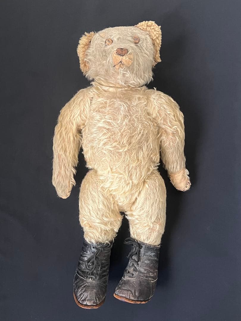 アンティークヴィンテージ英国製テディベア 革靴ぬいぐるみベアくまドール