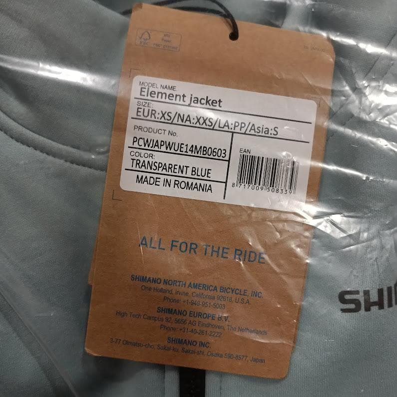 SHIMANO シマノ エレメント サイクリングジャケット ブルー asia s