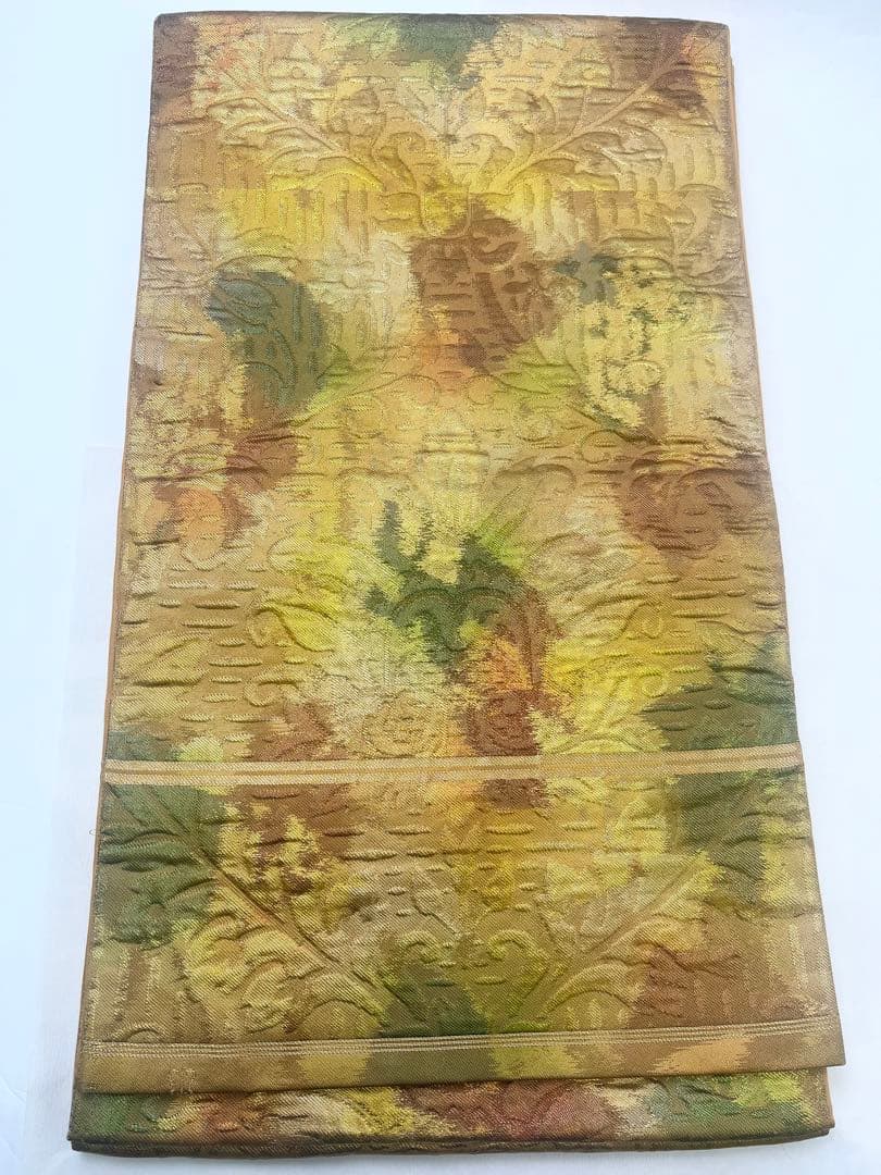s*k様 川島織物　花柄 袋帯 グリーンのぼかし