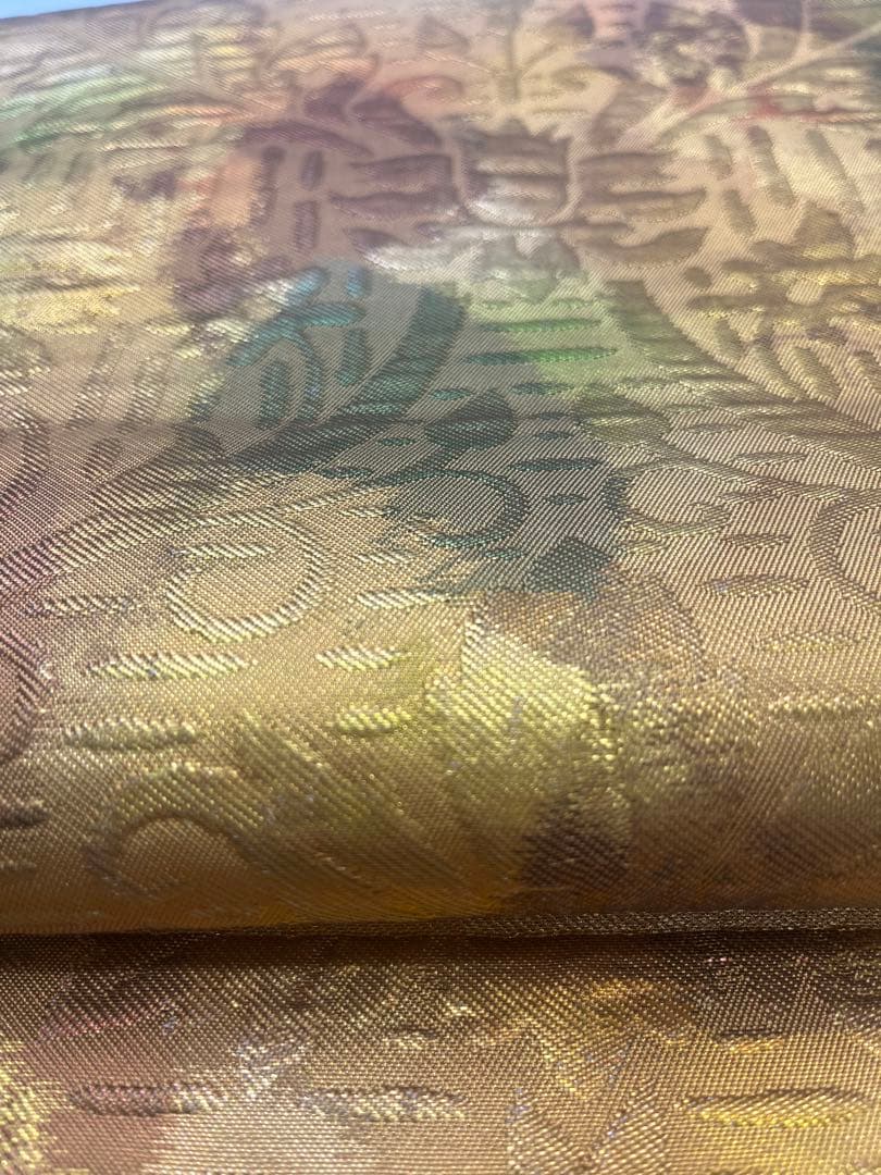 s*k様 川島織物　花柄 袋帯 グリーンのぼかし