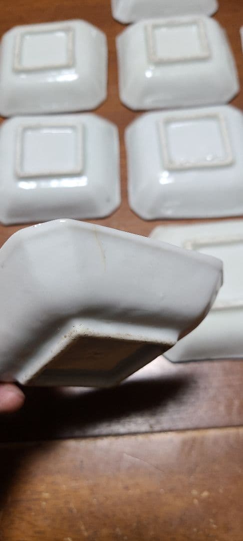 希少　幕末～明治　古伊万里　染付獅子図　手塩皿　角豆皿　豆皿　アンティーク　骨董