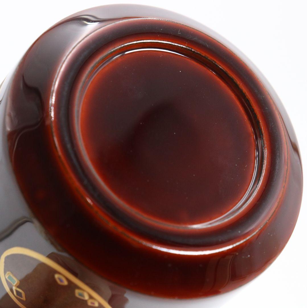 中村香鳳作 六瓢蒔絵 溜塗 雪吹棗 薄茶器 茶道具 共箱　V940　N8