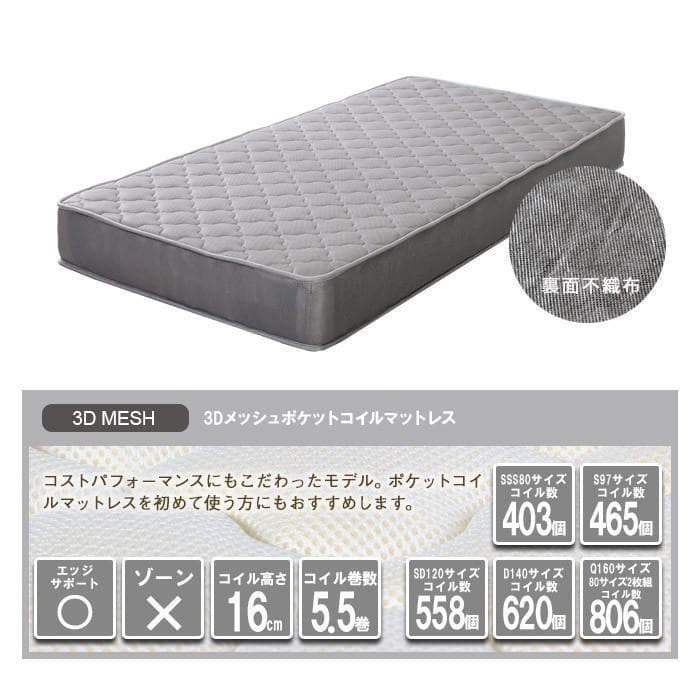 RUES.【ルース】ベッドフレーム　ダブル　マットレス別売【一年保証付】