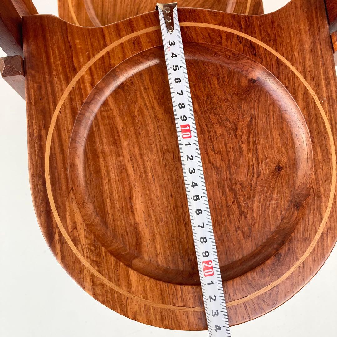 希少 ヴィンテージ ケーキスタンド スリーティアーズ 折りたたみ 北欧　チーク