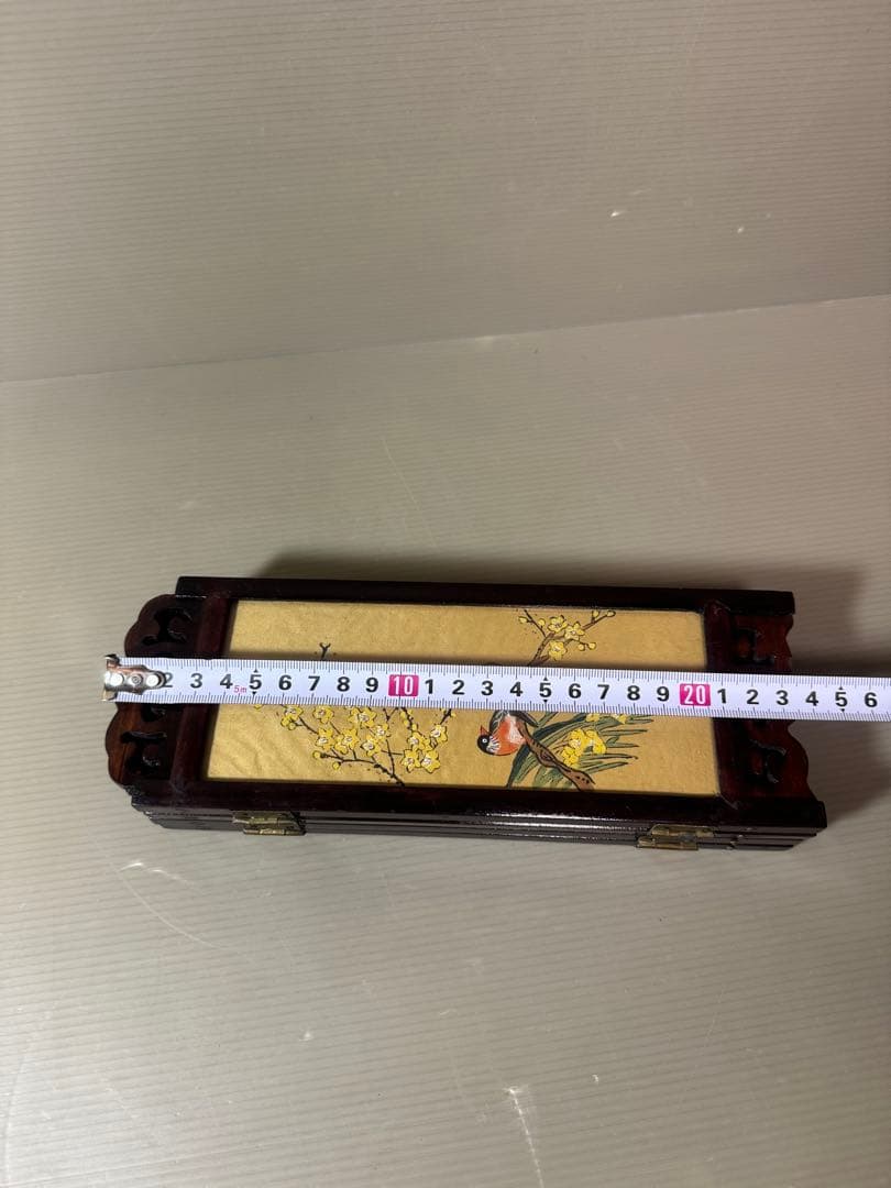 2874 中国美術工芸品　四美人花鳥図　卓上屏風　時代物