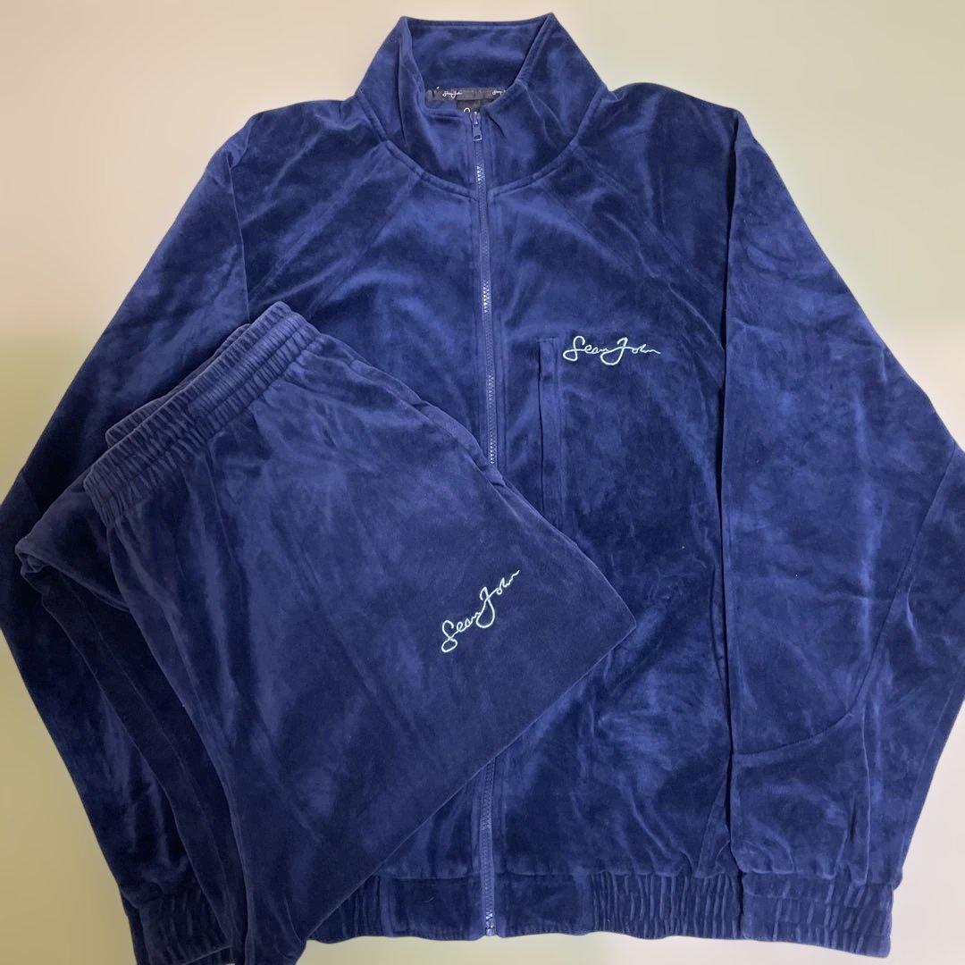 Sean John ベロア　セットアップ　ネイビー