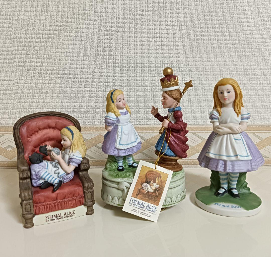 【希少品】不思議の国のアリス　陶器製フィギュア＆オルゴール　5品