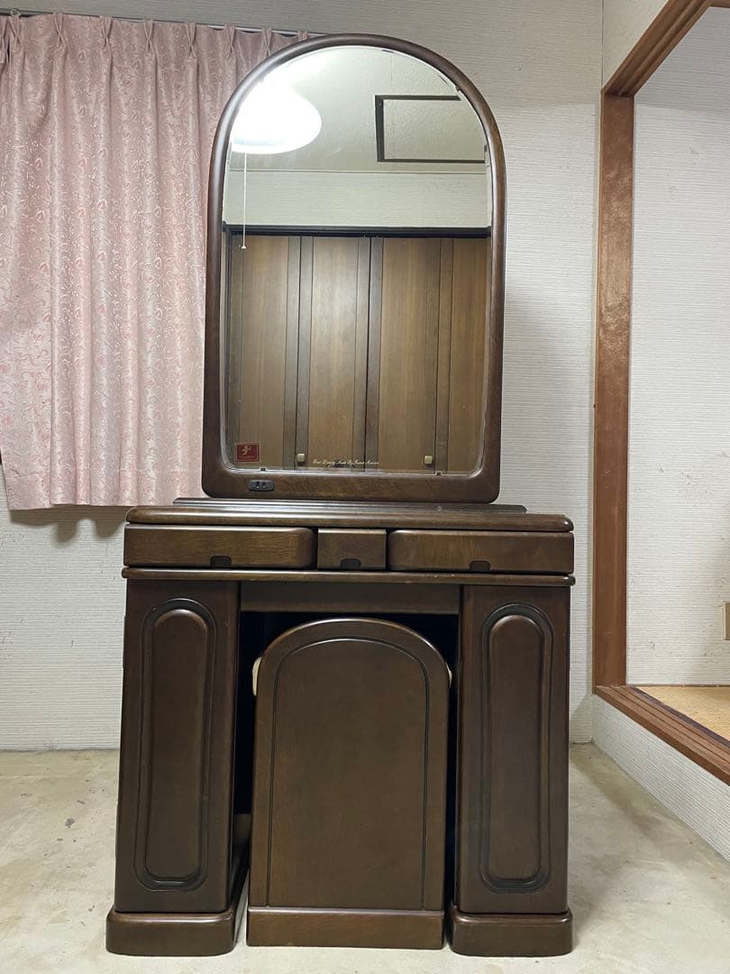 クラシック三面鏡ドレッサー ブラウン