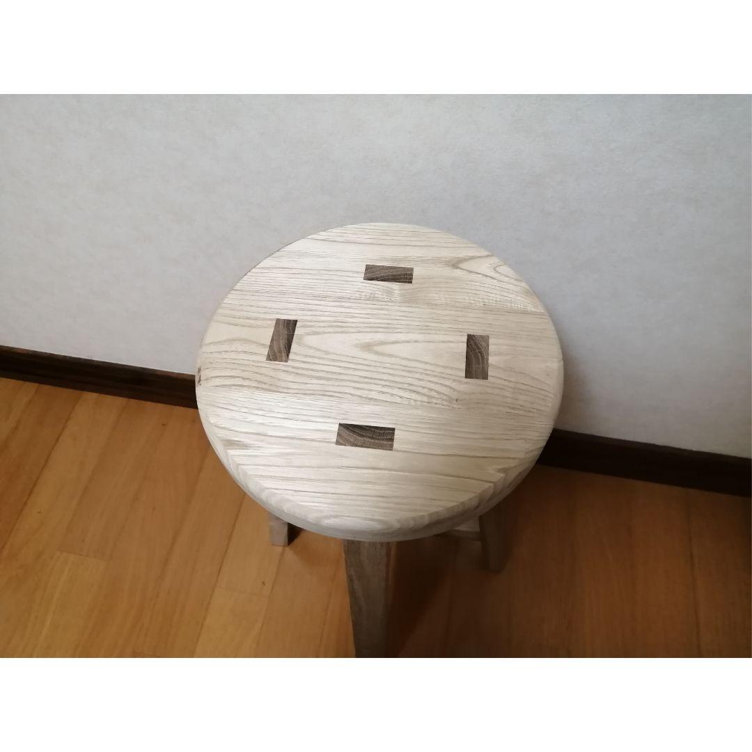 栗材スツール　高さ47cm　丸椅子　stool