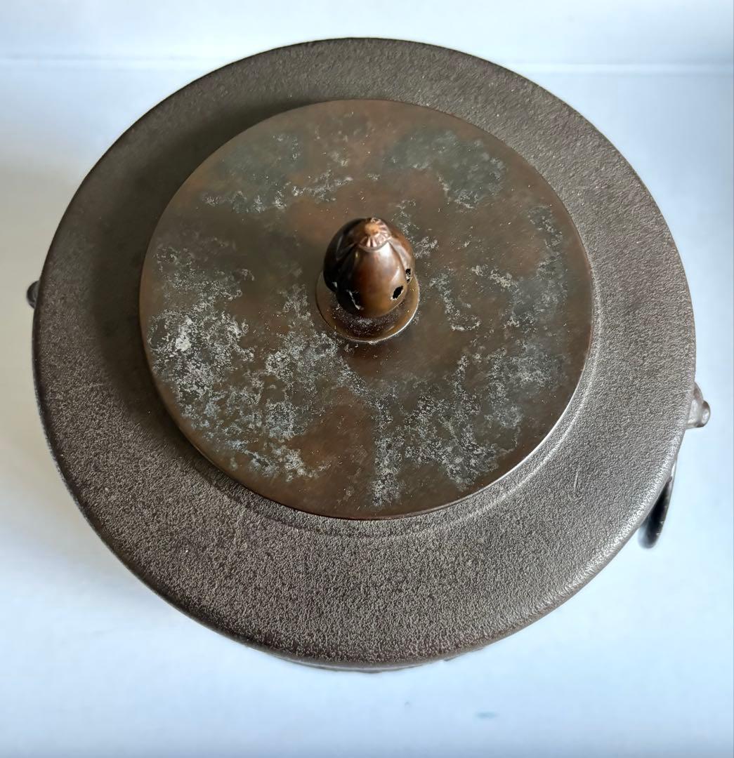 茶道具　筒釜　木箱　釜師